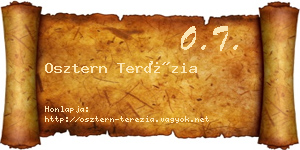 Osztern Terézia névjegykártya
